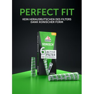 GIZEH ActiveFilter 6mm - Konisch (1 x 10Stk)