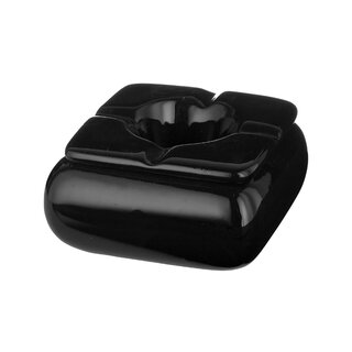 Windaschenbecher Keramik Eckig 9x9cm - Schwarz (1 Stk)