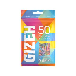 GIZEH ActiveFilter 6mm - Rainbow (10 x 50Stk)