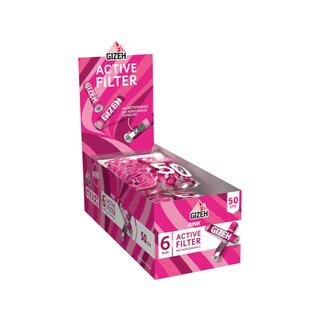 GIZEH Pink Active Filter 6mm (10 x 50 Stk.)