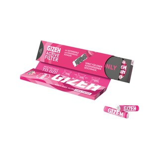 GIZEH Pink King Size Slim + Active Filter (16 Stk.)