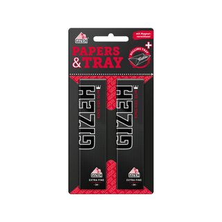 GIZEH KingSize Slim Blisterkarte +Rustschale - Black (2 x...