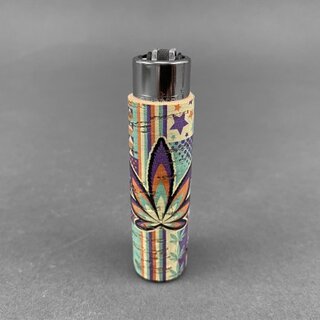Clipper Feuerzeug Softflame Kork Cover - Mandala Hanfblatt assortiert (1 Stk)