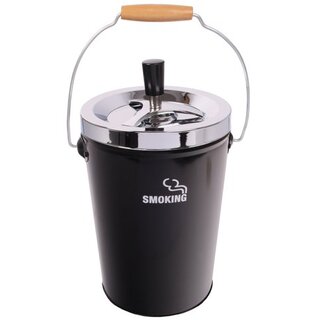 Drehaschenbecher Metall 13.5cm - Smoking XXL Schwarz (1 Stk)