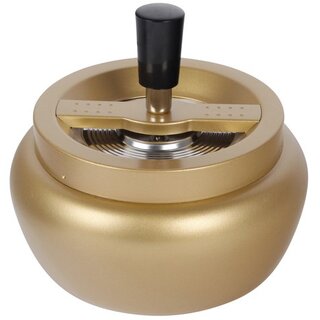 Drehaschenbecher Metall 13cm - Gold (1 Stk)