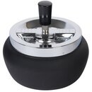 Drehaschenbecher Metall 13cm - Chrom Matt Schwarz (1 Stk)