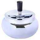 Drehaschenbecher Metall 13cm - Bauchig Chrom (1 Stk)