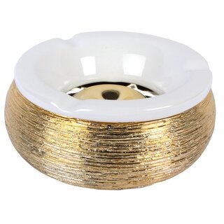 Windaschenbecher Keramik 15cm - Struktur Gold (1 Stk)