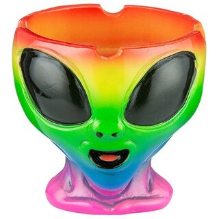 Alien Aschenbecher Bunt 9 x 9 cm