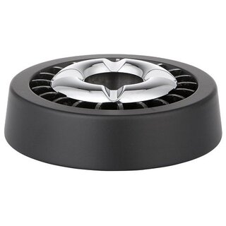 Windaschenbecher Metall 13cm - Smokeless Schwarz/Chrom (1 Stk)