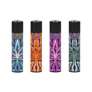 Clipper Feuerzeug Softflame - Psychedelic Leaf (1 x 48Stk)