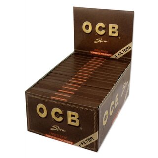 OCB KingSize Slim +Tips - Virgin Unbleached (32 x 32Stk)