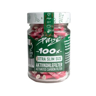 Purize Aktivkohlefilter Xtra Slim 6mm im Glas - pink  (100 Stk.)