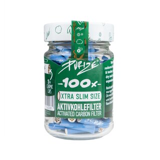 Purize Aktivkohlefilter Xtra Slim 6mm im Glas - blue (100 Stk.)