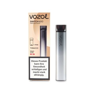 Vozol - Switch 600 Kit (2ml) MHD 26.08.25 Black-Silver & Tobacco
