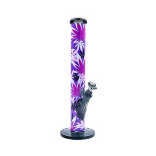 FireFlow & BlackLeaf  - Bong - Pink Leaves (40cm x 5.1cm)