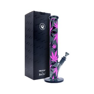 FireFlow & BlackLeaf  - Bong - Pink Leaves (40cm x 5.1cm)