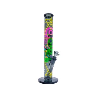 FireFlow & BlackLeaf  - Bong - Trippy Alien (40cm x 5.1cm)