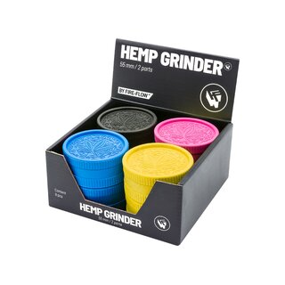 FireFlow - Hemp Grinder 5.5cm 2P - Trance Leaf (8 Stk.)