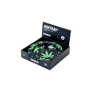 FireFlow Aschenbecher Metall 14cm - Leaves Green Metallic (1 x 6Stk)