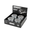 FireFlow Grinder Metal 60mm - 4Parts Silver THC Molecules...