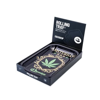 FireFlow - Rolling Tray - M - Adam Leaf Gold - 27.5cm x 17.5cm (4 Stk.)