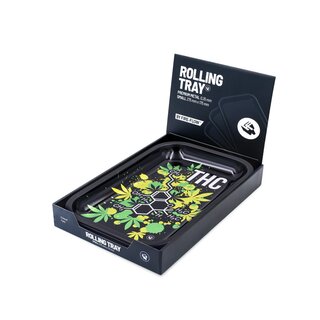 FireFlow - Rolling Tray - M - THC Molecule - 27.5cm x 17.5cm (4 Stk.)