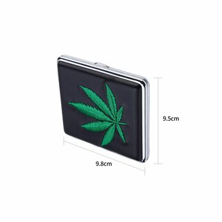 Zigarettenetui - Hemp Leaf gestickt - 20er (12 Stk.)