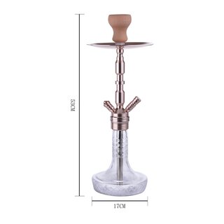 Al Malik - Shisha Aghbala  - 530mm - Kristall / Rosengold