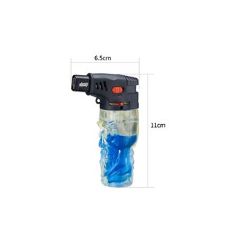 Champ Feuerzeug Jetflame Blue - Skull mit farbigem Gas Red/Blue (1 x 12Stk)