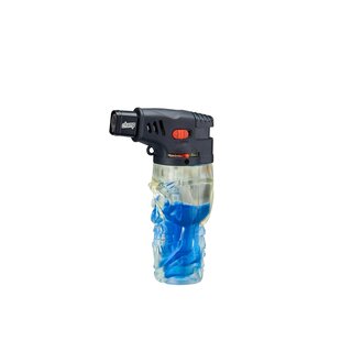 Champ Feuerzeug Jetflame Blue - Skull mit farbigem Gas Red/Blue (1 x 12Stk)