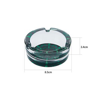ChampHigh Aschenbecher Glas 8.5cm - Hemp Leaves (1 x 6Stk)