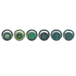 ChampHigh Aschenbecher Glas 8.5cm - Hemp Leaves (1 x 6Stk)