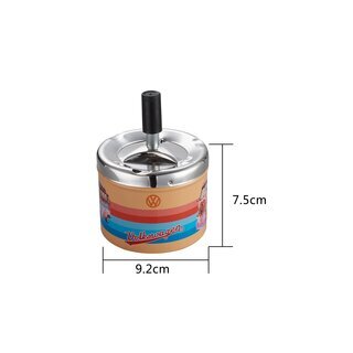 ChampHigh Drehaschenbecher Metall 9.2cm - VW Samba (1 x 6Stk)