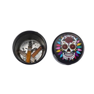 ChampHigh Autoaschenbecher Metall 7.7cm - Mexican Skull LED (1 x 6Stk)