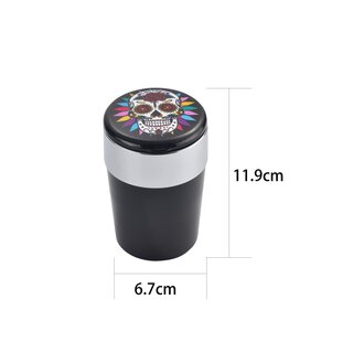 ChampHigh Autoaschenbecher Metall 7.7cm - Mexican Skull LED (1 x 6Stk)