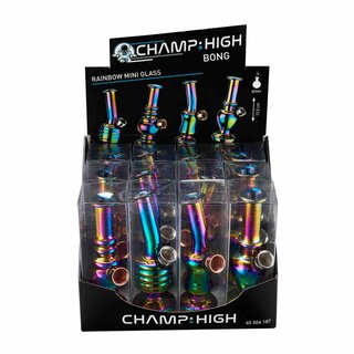 ChampHigh Bong Glass 12.5cm - Mini Rainbow (1 x 12Stk)