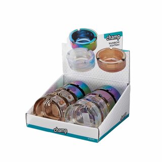 ChampHigh Aschenbecher Glas 9cm - Rainbow (1 x 8Stk)