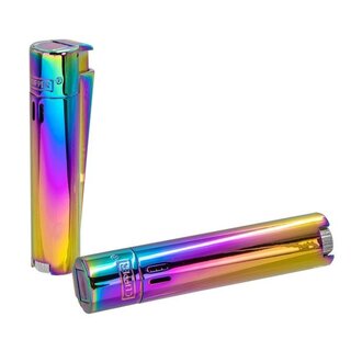Clipper Feuerzeug Jetflame Blue Metal Icy - Rainbow (1 x 12Stk)