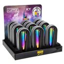 Clipper Feuerzeug Jetflame Blue Metal Icy - Rainbow (1 x...