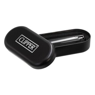 Clipper Feuerzeug Jetflame Blue Metal Matt - Black (1 x 12Stk)