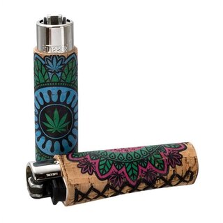 Clipper Feuerzeug Softflame Kork Cover - Mandala Hemp Leaves (1 x 30Stk)