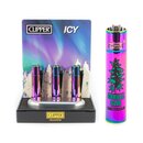 Clipper Feuerzeug Jetflame Blue Metal Icy - Amsterdam...