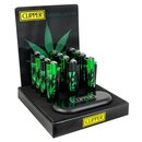 Clipper Feuerzeug Softflame Metal - Leaves Green (1 x 12Stk)
