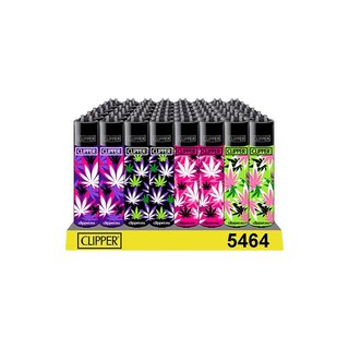 Clipper Feuerzeug Softflame - Pink Hemp Leaves (1 x 48Stk)