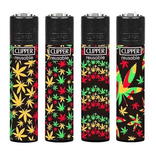 Clipper Feuerzeug Softflame - Rasta Hanfblatt (1 x 48Stk)