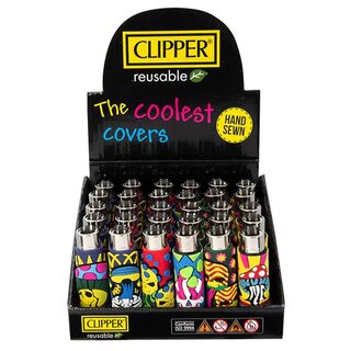 Clipper Feuerzeug Softflame Silikon Cover - Mushroom Skulls (1 x 30Stk)