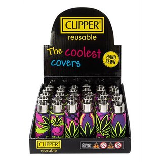Clipper Feuerzeug Softflame Silikon Cover - Neon Leaves (1 x 30Stk)