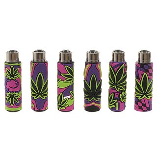Clipper Feuerzeug Softflame Silikon Cover - Neon Leaves (1 x 30Stk)