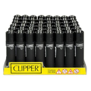 Clipper Feuerzeug Soft - Black (1 x 48Stk)